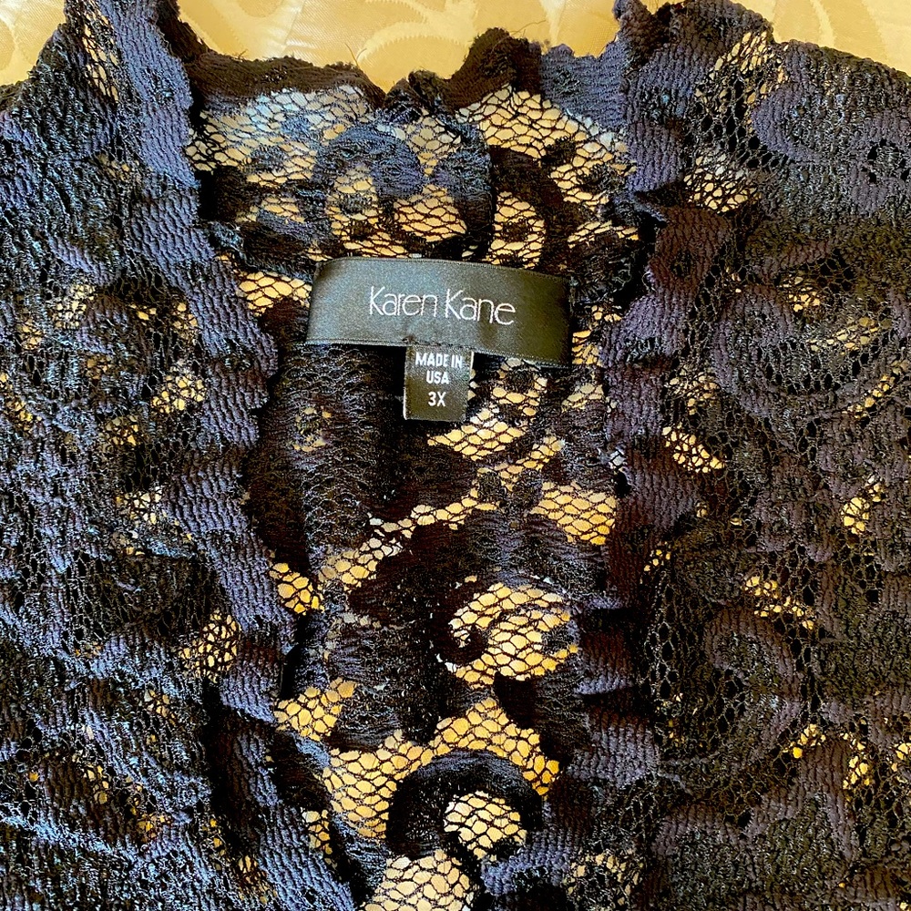 Karen Kane Lace top. 3X. V Neck, Very sexy. Evening wear.